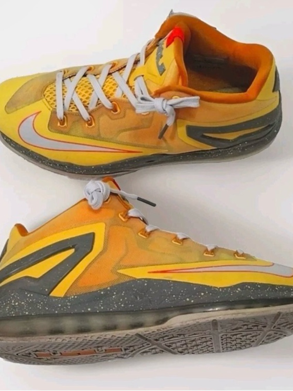 Nike LeBron ll Mango Basketball Shoes with Silver Swoosh